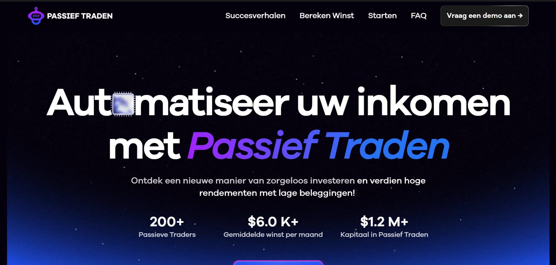 Passief Traden website by Weblyfe