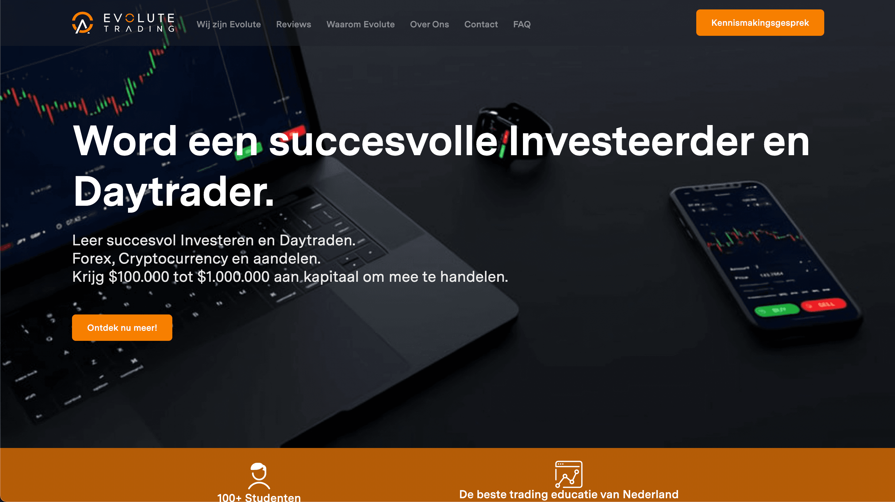 Evolute Trading website by Weblyfe