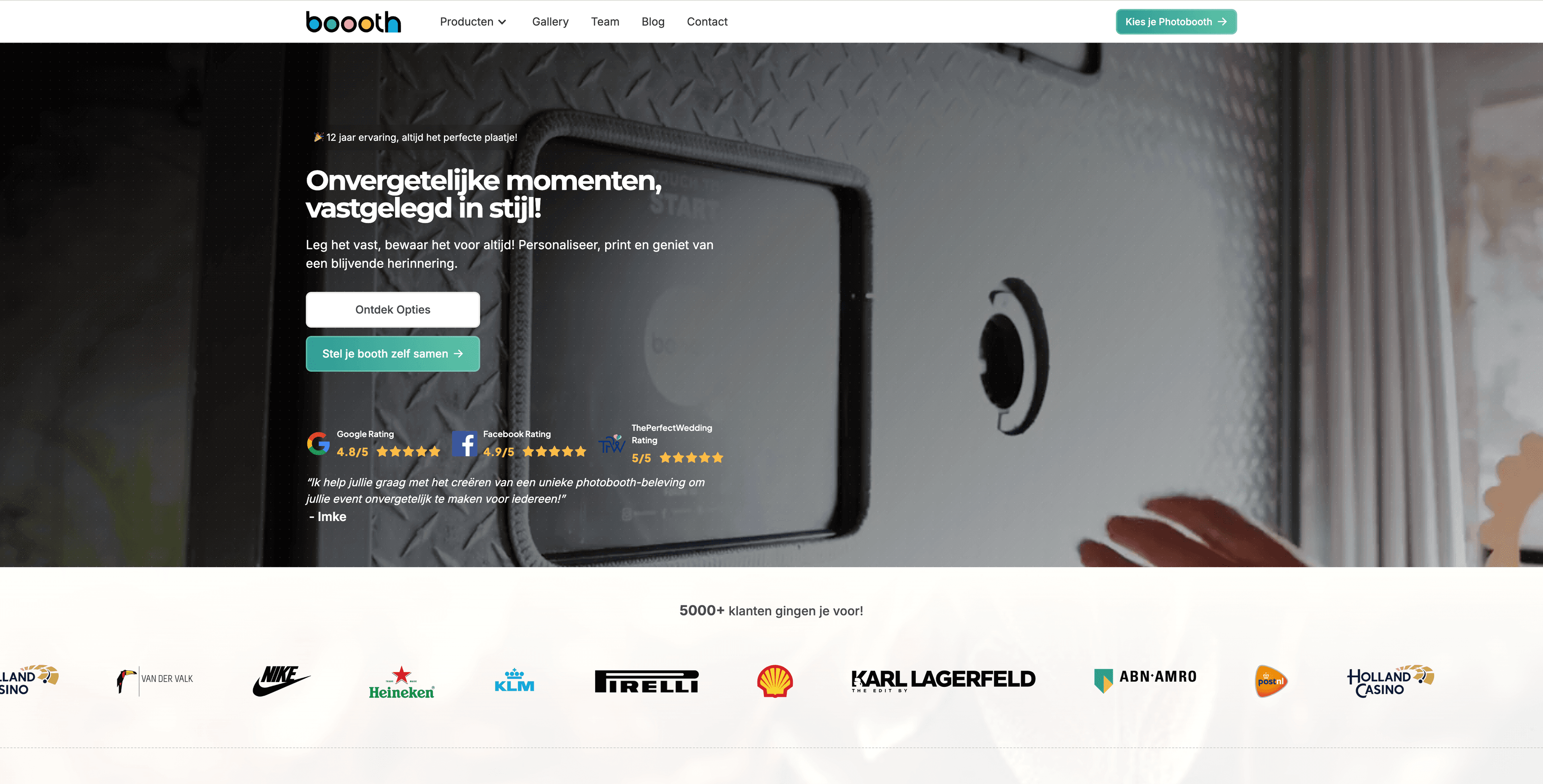 Boooth website by Weblyfe